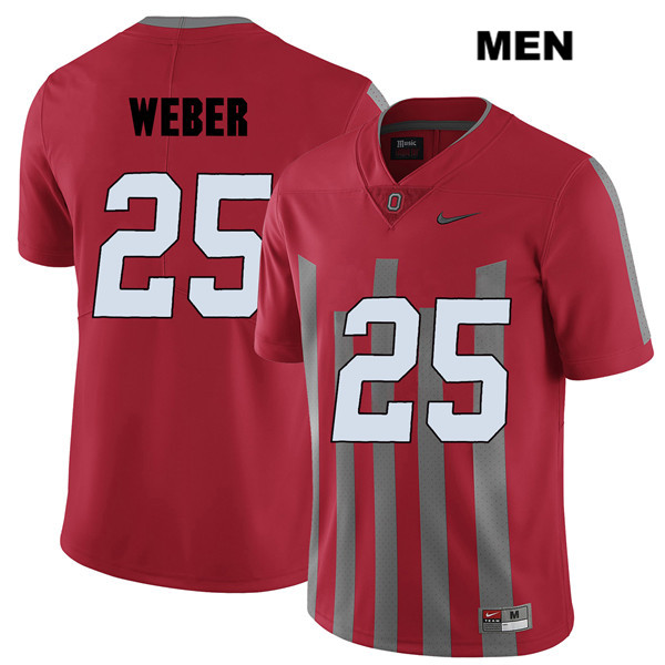 Ohio State Buckeyes Men's Mike Weber #25 Red Authentic Nike Elite College NCAA Stitched Football Jersey UZ19I72VP